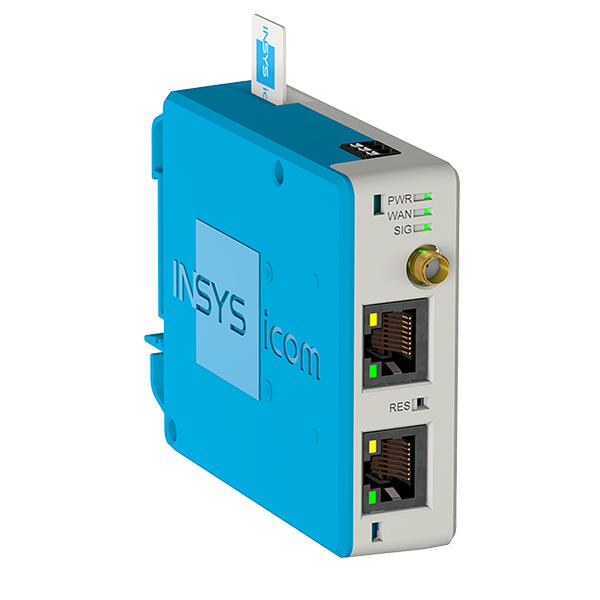 INSYS icom MIRO-L210; cellular 4G router, USA/Canada frequencies, VPN, 2x Ethernet 10/100BT, 1x DI, 