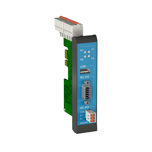 MRcard with RS232, RS485, USB, 2 digital inputs, 2 digital outputs (relais)