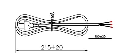 Power cord  H05VV-F3 x 0.75 mm2 