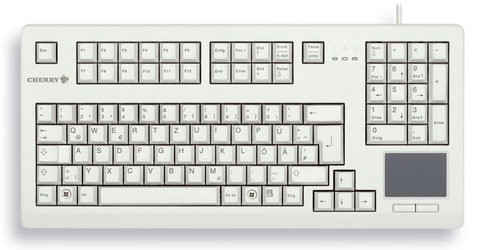 CHERRY Keyboard mit Touchpad USB 19" hellgrau CH Layout