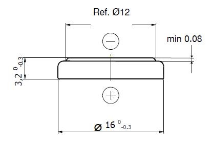 Lithium-Batterie 3V/125mAh Industrial bulk