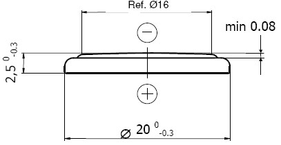 Lithium-Batterie 3V/165mAh, Bulk