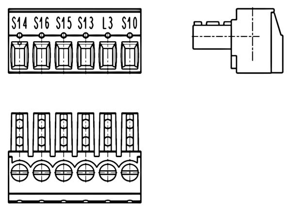 PC-Schraubklemme, anreihbar, 06 pol., RM 3.81mm