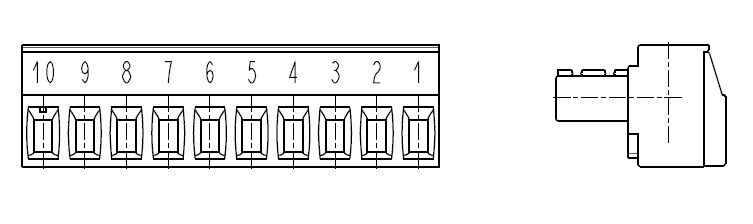 PC-Schraubklemme, anreihbar, 10 pol., RM 3.50mm