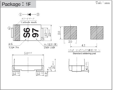 Schottky IO=1.1A VRM=60V 1F   