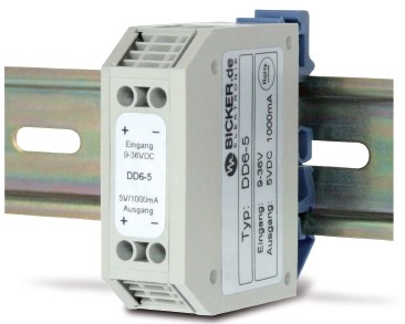 DC/DC Wandler 5VDC/1A,6W,IN 9...36VDC, DIN-Rail