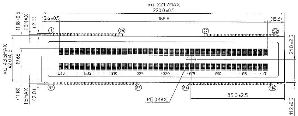 VFD Module 2x40Ch char.height 5.05mm, pattern same as DC40026G2