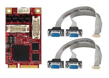 mPCIe to four RS-232/422/485 Module, ext. temp