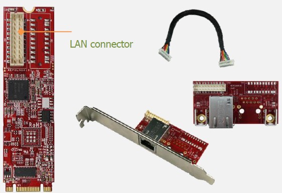 M.2 2280 to single isolated GbE LAN Module, Out: RJ45x1, 0-70°C