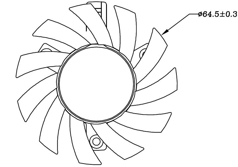 FAN 12V/2.54 white 3pin(black,red,white), 265mm, AWG28