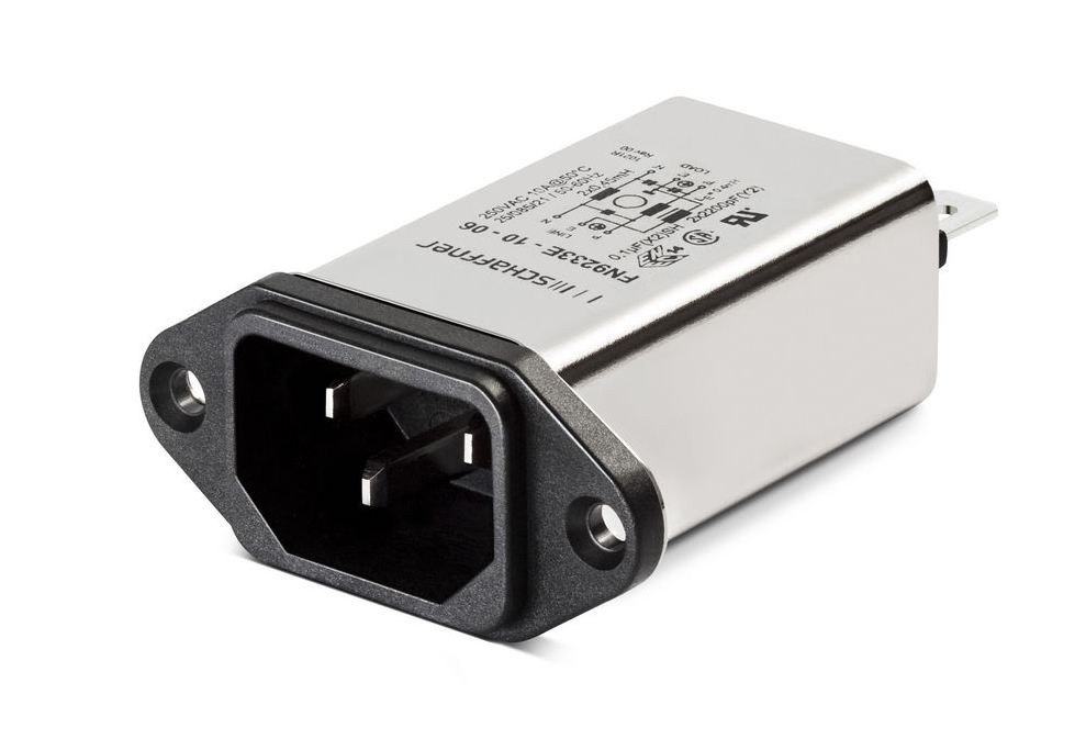 IEC HP 250VAC, 1A, Faston, E-Line Choke