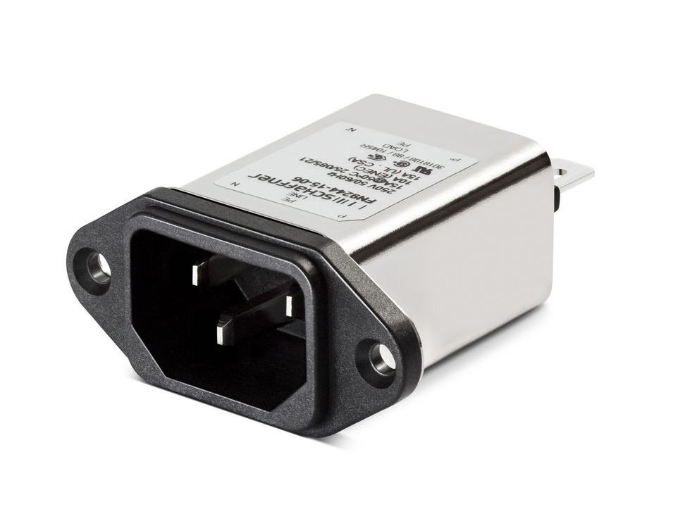 IEC EP 250VAC, 3A, Faston, Wide Mounting Flange