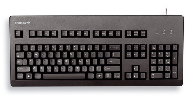 CHERRY Keyboard USB+PS/2 schwarz US/€ Layout