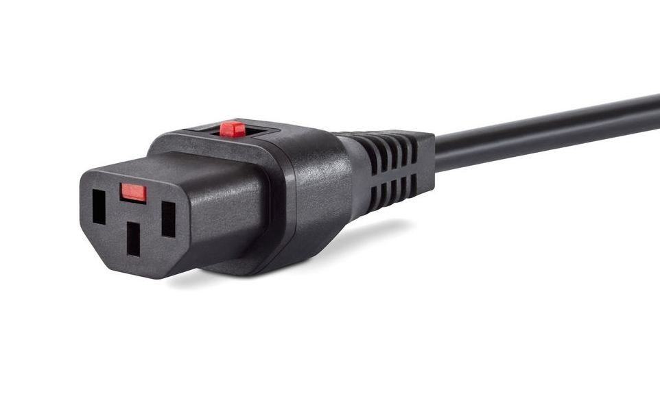 IEC cable with locking C13-US Plug, 6ft