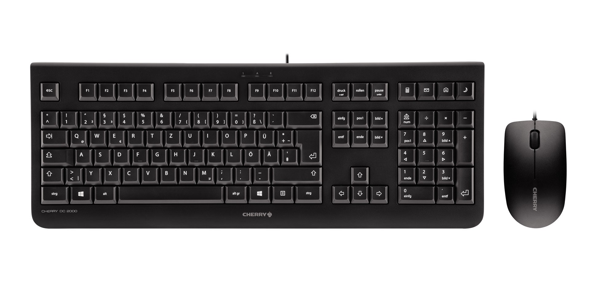 CHERRY Keyboard+Mouse DC 2000 USB corded schwarz DE Layout