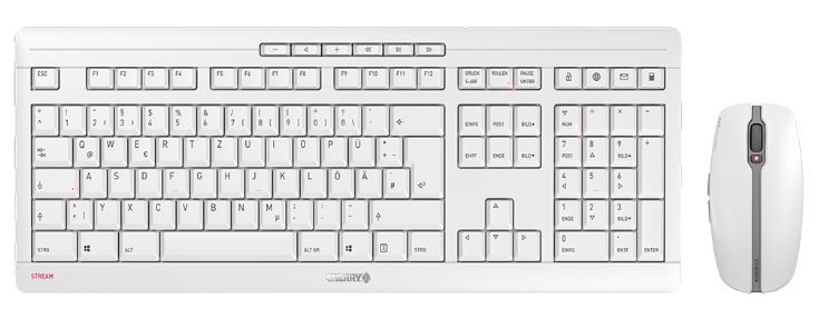 CHERRY Keyboard+Mouse JD-8500EU STREAM wireless+Bluetooth hellgrau US/EU Layout