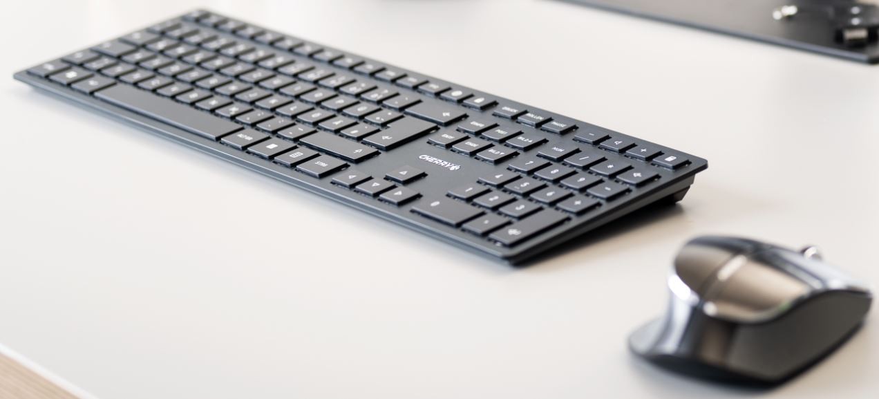 CHERRY Keyboard+Mouse DW 9500 SLIM Wireless+Bluetooth Schwarz/Grau DE Layout USB-C