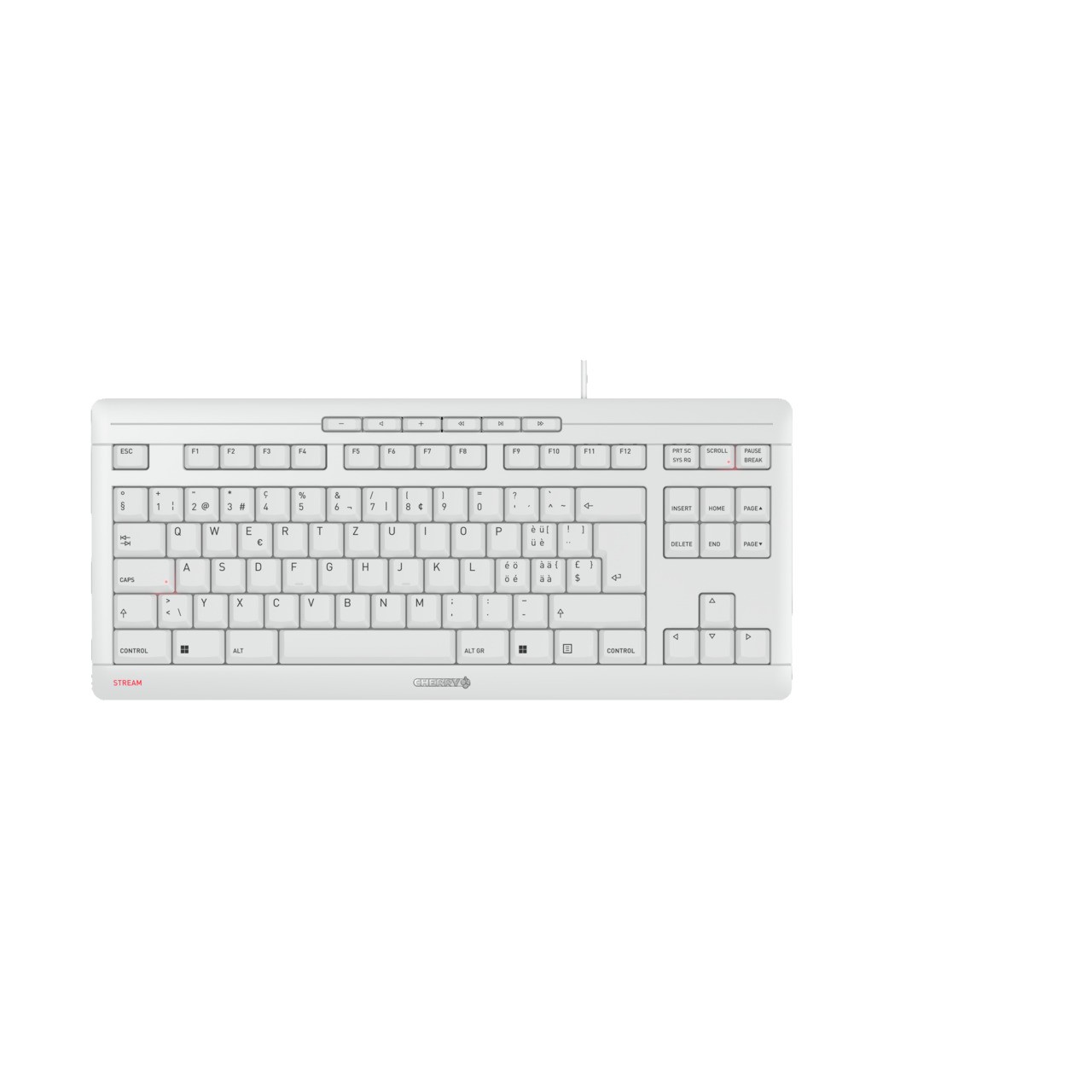 CHERRY Keyboard STREAM TKL USB hellgrau DE Layout