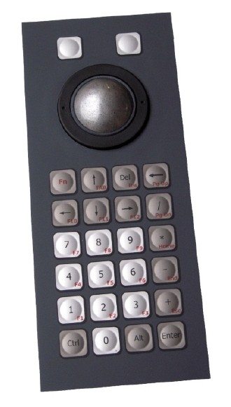 Keyboard 26 keys Trackball 38mm Panel-Mount PS/2