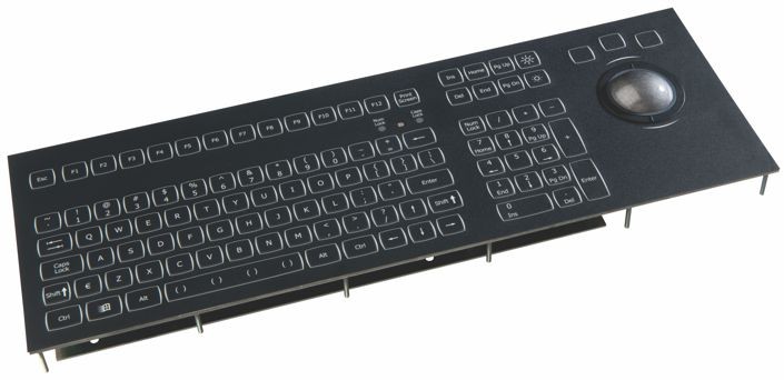 Keyboard with Trackball 50mm IP67 panel-mount USB German-Layout