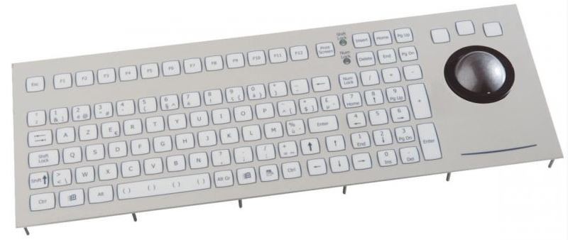 Keyboard with Trackball 50mm IP67 panel-mount USB US-Layout