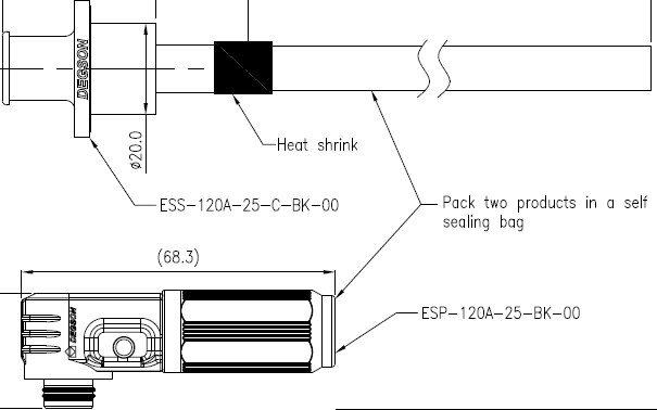black, 25 mm², 4 AWG, 1500V, -40°C ~ +125°C, 3000mm