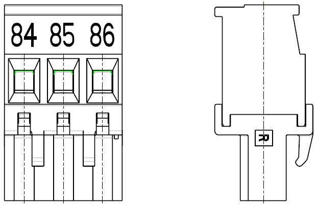 PC-Schraubklemme, anreihbar, R, 03 pol. RM 5.00mm