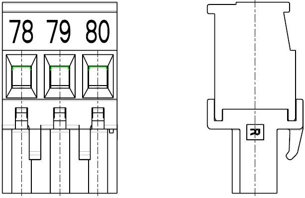 PC-Schraubklemme, anreihbar, R, 03 pol. RM 5.00mm