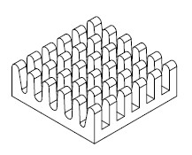 BGA Kühlkörper, 17 x 17 x 6 mm