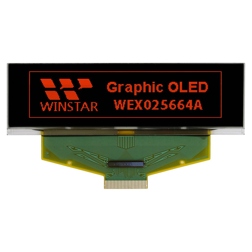 OLED 256x64, Red, monochrome TAB Graphic Display 2.8", built in Controller SSD1322UR1