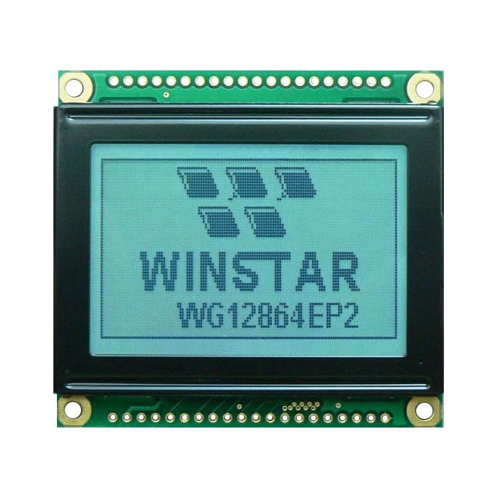 LCD 128x64 LED White FSTN Pos Transflectiv, 4 icons, 06:00