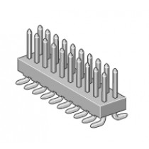 Stiftleiste SMT, 2-reihig R 2.54mm, gerade 10-pol