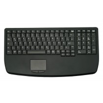 104 Key Ultraflat Touchpad Keyboard with NumPad, PS/2, black, French layout