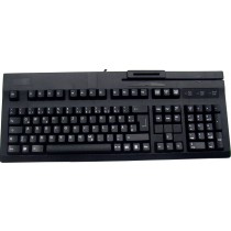 MSR & SCR Keyboard, 3-track, USB, black, German layout