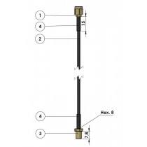 HF Kabel SMA male gold - 1,7 m RG174 - SMA, female gold