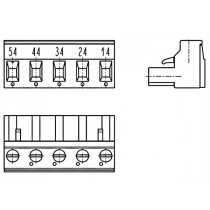 PC-Schraubklemme, anreihbar, 05 pol., RM 7.62mm 