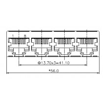 RJ45-Verbinder, 8-pol, shield Nickel plated