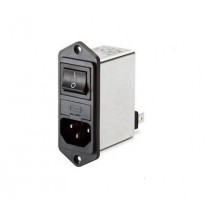 IEC Switch & 2 Fuse 250VAC, 4A, Flange Top/Bottom