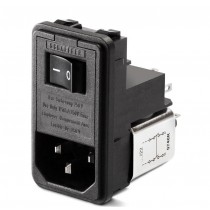 IEC, Switch,2 Fuse and V-Selector 250VAC, 6A, Flange, EU 5x20