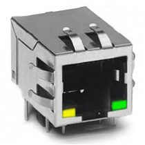 RJ45 Single Port Through Hole 1X1 Tab down 10/100