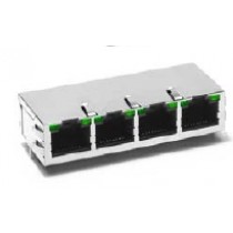 Through hole  1X1  RJ45 4-core w/LEDs 