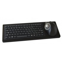 Panel Mount Silicon-Keyboard Backlight+Trackball 38mm IP67 enclosed USB US-Layout