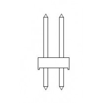 Stiftleiste 2x 3-polig, mit 1 Iso-Körper. gerade