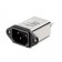 IEC EP 250VAC, 3A, Faston, Wide Mounting Flange