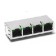 Through hole  1X1  RJ45 4-core w/LEDs 