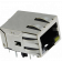 RJ45 side entry pcb PulseJack  8 pol 10/100 Base-TX. AutoMDIX, PoE, LED s green yellow 1x1, 