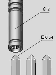 Drahtfederbuchse 0.64 x 0.64 qmm