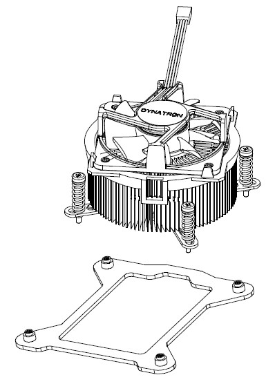 Cooler Fan LGA1156 socket,4P,12V,2-Ball Bearing,Dynatron K785