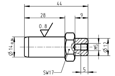 Stiftkontakt massiv ø 14 mm 
