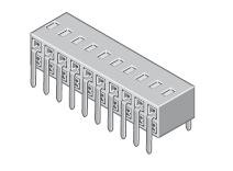 Bu-Leiste 2-reihig Raster 2.54mm liegend 22-pol